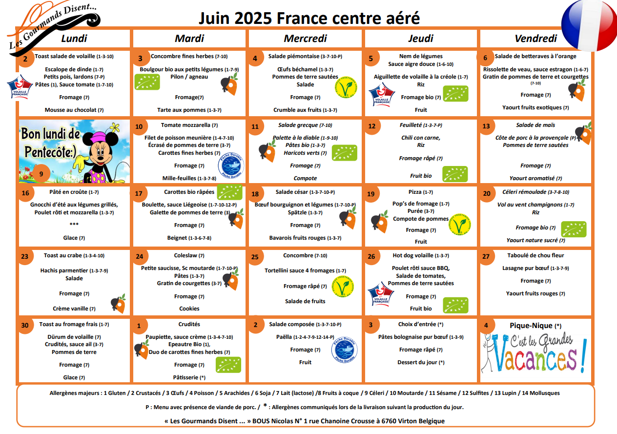 menu juin 2025