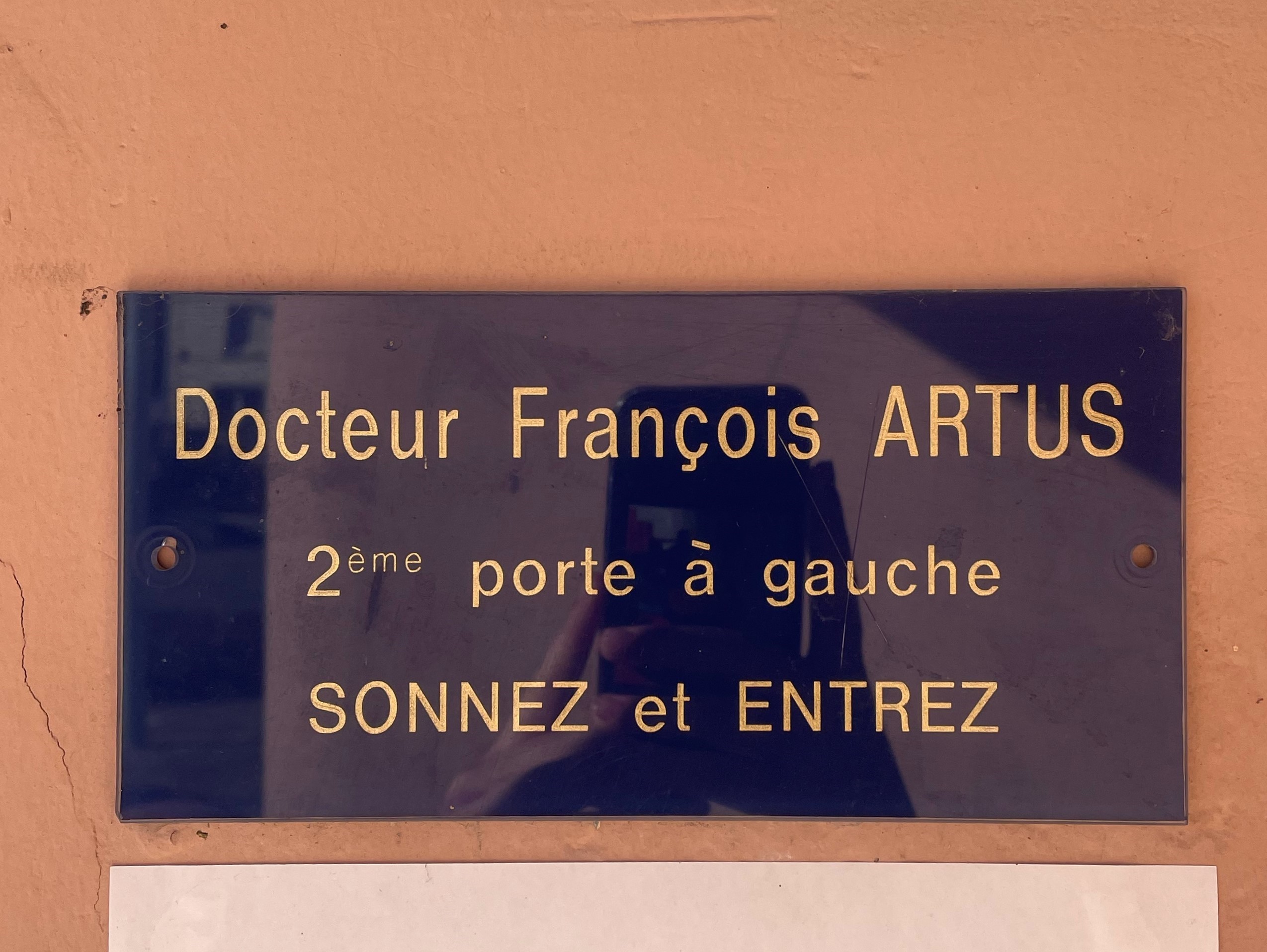plaque du Docteur ARTHUS François